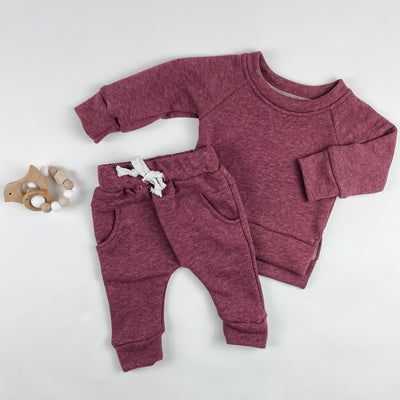 French Terry Jogger Set - Plum - Boobird