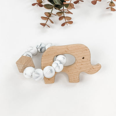 Elephant Marble Teething Ring - Boobird